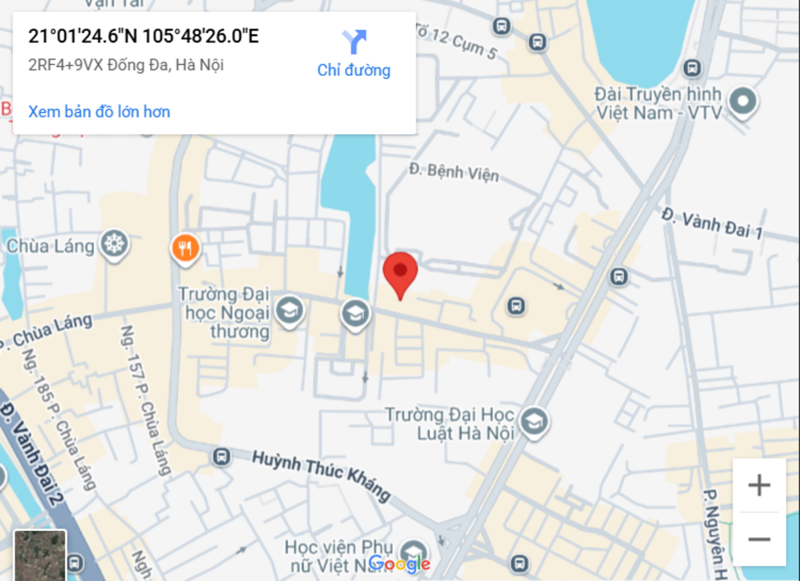 Địa chỉ ở 54A Nguyễn Chí Thanh, phường Láng Thượng, quận Đống Đa, Hà Nội​